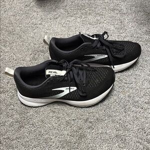 Brooks Women's Revel 4 Black, White, and Silver Athletic Shoes